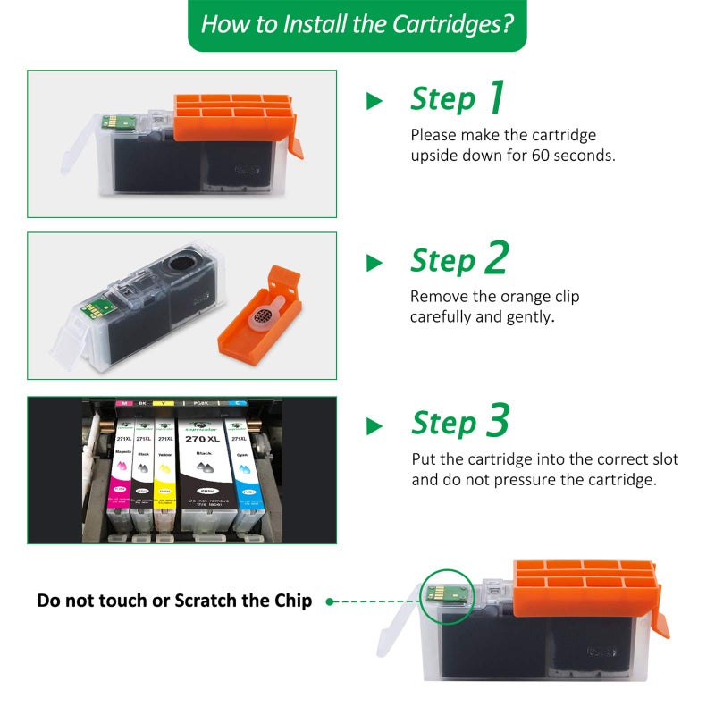 Supricolor Compatible PGI-270XL CLI-271XL Ink Cartridges, Replacement 270 271 Ink Cartridge for Use with Pixma MG7720 TS8020 TS9020 Printers - 3 Sets + 3 PGBK W/Gray (6PGBK 3Bk 3C 3M 3Y 3GY) - Image 2